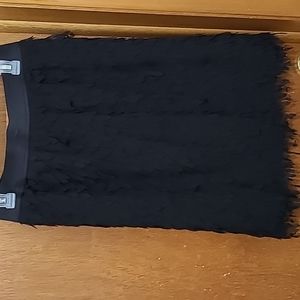 Worthington black feather fringe skirt, XL